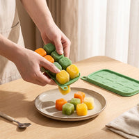 Baby Food Freezer Tray Silicone Ice Cube Mold with Lid for Purees, Breast Milk, and Snacks - BPA Free