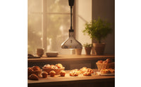 Adjustable Hanging Food Warming Lamp Dome-Shaped Commercial Food Heat Lamp Heavy Duty Infrared for Restaurants, Caterers, Hotels, Buffet, Cafeteria, Supermarket