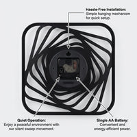 3D Acrylic Wall Clock for Living Room, Modern Design Frameless, Round Mirror Decor, Battery Operated, Office Bedroom Living Room (CC319)