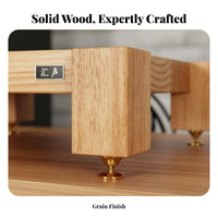 Sturdy Construction Solid Wood Amplifier Stand Heavy Duty Single Tier Audio Isolation Platform Anti-Skid Design Wooden Amp Rack Vintage Look for Audiophiles, Home Theater, Recording Studio, Living Room