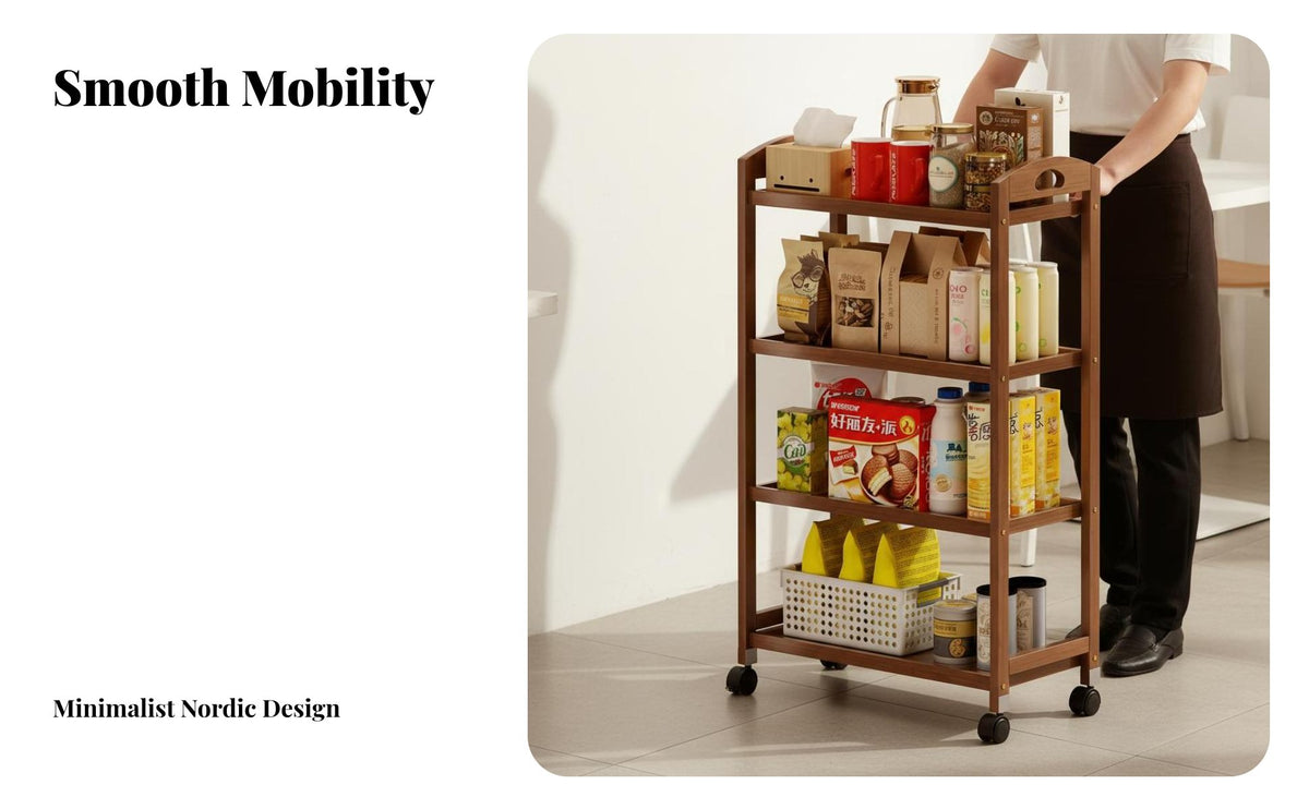 Multi-Purpose Mobile Bar Cart 360° Swivel Wheels 3-Tier Serving Trolley Space Saving 3-Tier Rolling Cart Heavy Duty for Restaurant Employees, Salon Technicians, Apartment Dwellers, Dining Room, Small Areas, Office, Bedroom