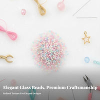 450 G Bulk Pack Glass Beads Handmade Crafts 2mm Rocaille Beads Vibrant Colors for Crafters, Beginners, Crafting, Embroidery, Art Studio