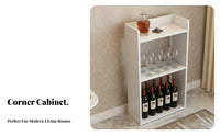 Tall Corner Unit with Shelves and Cabinet Space-Saving Triangular Storage Unit Versatile Home Design Furniture for Home Dwellers, Living Room