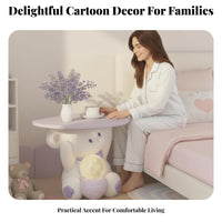 Cute Cartoon Design Bunny Character Stand Multi-Functional Bunny-Shaped Lamp Stable Base Side Table Tap-Control for Young Adults, College Students, Wildlife Lovers, Living Room, Bedroom, Nursery