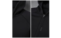 Water-Resistant Hooded Coat Wind-Blocking Neoprene Jacket Minimalist Hooded Jacket with Pockets Warm for Commuting