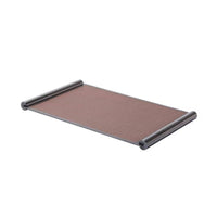 Leather Tray with Metal Frame Modern Rectangular Tray with Metal Rails Elegant for Coffee Table