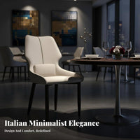 Italian design Upholstered Side Chair Minimalist Design Curved Backrest Chair Padded Seat Dining Seating adaptable Use for Restaurant Owners, Interior Designers, Homeowners, Living Room, Kitchen