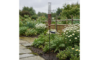 Clear Tube Solar Rain Gauge Printed Markings Metal Rain Gauge Stake for Lawn Decoration