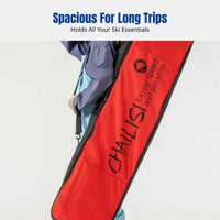 Universal Ski Bag with Wheels, Wet/Dry Separation, Dual Shoulder Straps, Compartment Design, Airline Approved, Large Capacity,