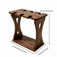 Countertop Tabletop Wine Glass Rack Compact Wooden Stemware Rack Single-Tier Wine Glass Display Stand Open-Frame for Cabinet