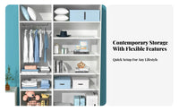 Nail Cabinet Rack Screwless Setup Installation Expandable Closet Shelf Space Saving Nail Cabinet Divider for Students, Wardrobe, Dorm Room, Kitchen