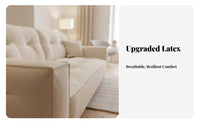 Curved 3-Seater Sofa French Cream design Living Room Seating Designer Model Couch for Apartment Dwellers, Young Adults, Lounge Area, Bedroom, Office
