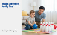 Kids Durable Bowling Set, PU Material, Interactive Toy, Parent-Child Game, Indoor Outdoor Sports