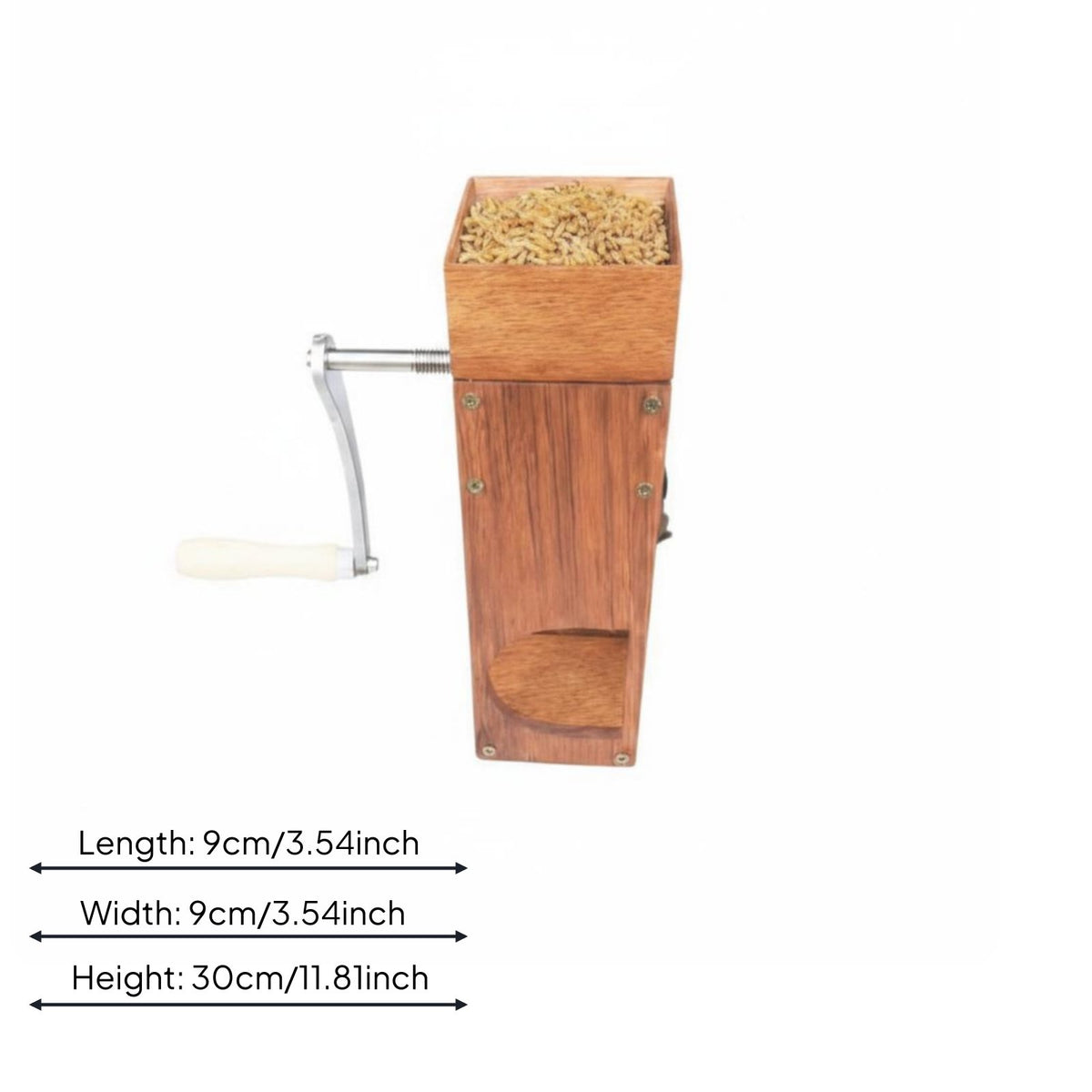 Wooden Malt Mill Compact Stainless Steel Roller Grinder