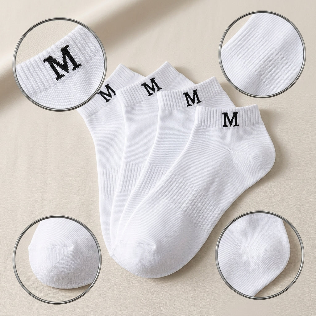 Men's 7A Antibacterial Anti-odor Ankle Socks Summer Thin Business Sports Boat Socks Multi-pack