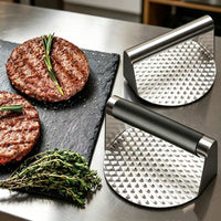 Stainless Steel Meat Press for Burger Patties with Beech Handle