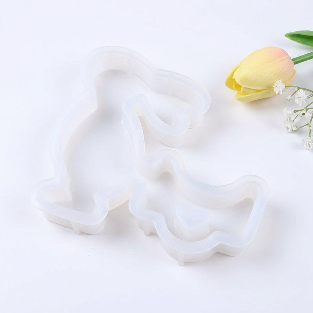 Easter Bunny Candle Holder Cast Easy De Cast Ing Easter Bunny Silic Single Reusable Craft Supply Casting Moulds Silicone for Home Decoration Enthusiasts