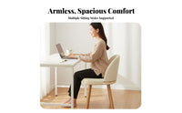Creamy and design Upholstered rotating Chair with Casters Ergonomic supportrest Upholstered Vanity Chair Mobile Base Desk Seat Armless Design for Students, Makeup Users, Women, Study Room, Bedroom