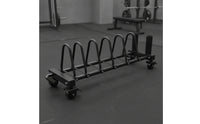 Exercise Disc Storage Rack Welded Steel Plate Storage Cart Heavy-Duty Barbell Holder Cart for Gym