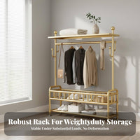 unrestrictedstanding Rolling Garment Rack with Shelf Minimalist Design Clothes Rail Easy Assembly Clothing Organizer sturdy Duty for Homeowners, Students, Renters, Balcony, Dorm Room, Entryway