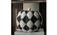 Golden Stem Pumpkin Decor Large Ceramic Ornament Heavy Home Decoration