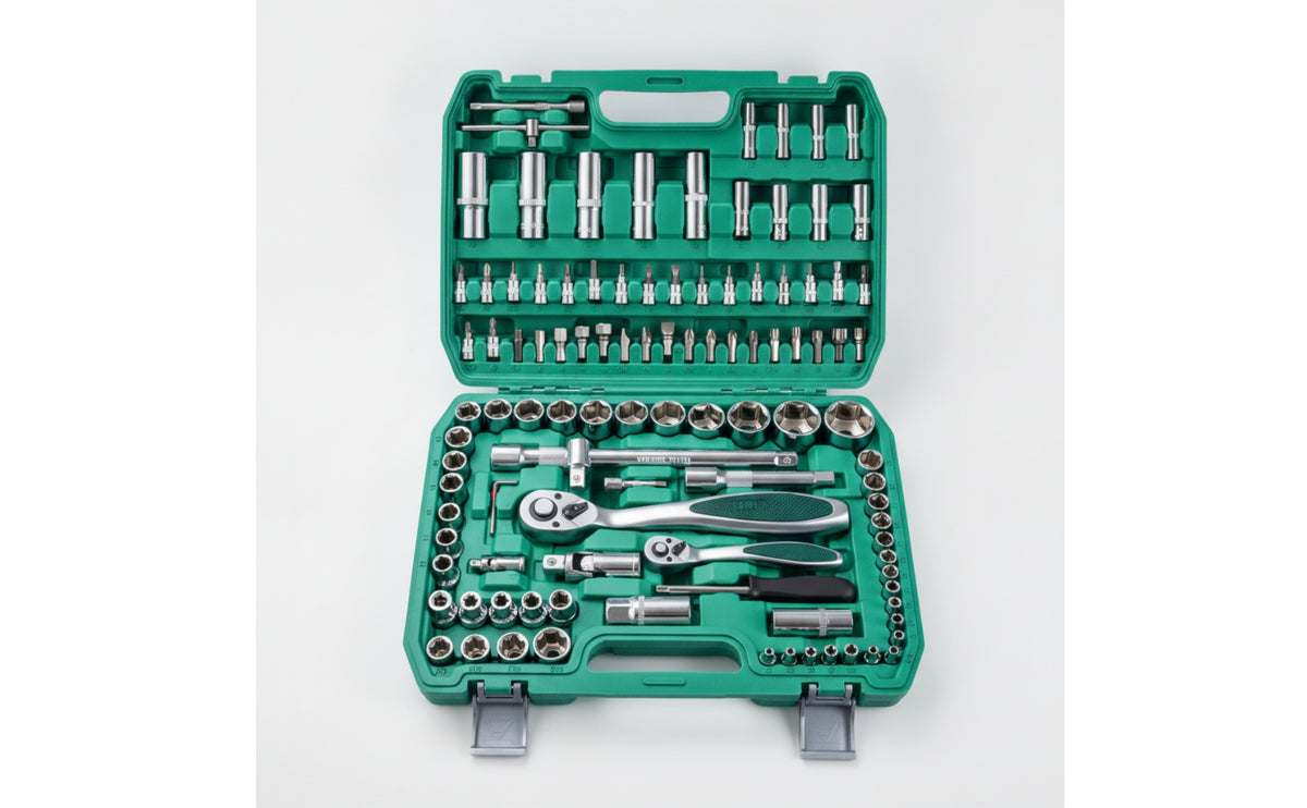 Mechanics Tool Set Organized Socket and Ratchet Set Portable Mechanics Kit for Vehicle Proprietors, Home Handymen, Garage, Home Workshop