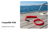 Emergency Stop Function Coiled Kill Switch Key Lanyard Easy to Attach Universal Coiled Lanyard Set Hard-Wearing Engine Cutdown Tether High Visibility for Personal Watercraft Riders, Boat Operators, Engineboat Drivers, Outboard Engine Operation, Boating