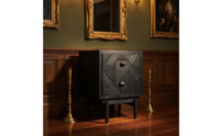 Geometric Drawer Nightstand Fully Assembled Two-Drawer Nightstand Square Pull Handles Bedside Table