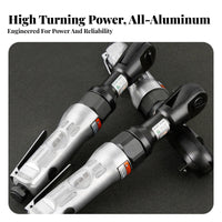 Forward/backward Rotation Pneumatic Ratchet Wrench Lightweight Air Ratchet Wrench Long-Lasting Right Angle Drive Spanner Ergonomic Grip for Auto Technicians, DIY Enthusiasts, Car Repair, Tight Confined Areas, Engine Maintenance, Workshop