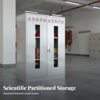 Sturdy Construction Emergency Supply Cabinet Heavy-Duty Fire Protection Equipment Cabinet Long-Lasting Stainless Steel Safety Locker High Security Lock for Facility Managers, Industrial Workers, Factories, Warehouses, Public Buildings