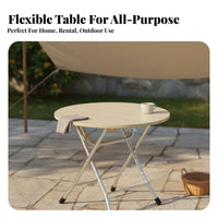 Portable Square Folding Table Foldable Design Collapsible Furniture Space-Saving Multi-Purpose for Stall Vendors, Event Hosts, Small Apartments, Bedroom, Outdoor, Living Room