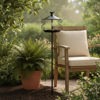 Decorative Bird Feeder with Stake Metal Standing Bird Feeder Compact Tall for Garden, Flower Bed