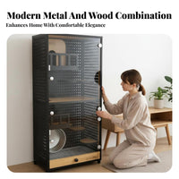 With Cooling System Chinchilla Villa Luxury Cabinet Design Indoor Pet Enclosure ampleLarge Space Small creature Habitat Ventilated Pegboard for Living Room, Bedroom, Home