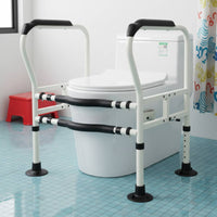 No-Drill Installation Toilet Safety Rail Suction Cup Feet Toilet Grab Bar Frame Sturdy & Long-Lasting for Elderly, Seniors, Bathroom