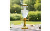 Countertop Two-spoutTap Beverage Dispenser Transparent Beverage Dispenser with Ice Column Stable Drink Dispenser with Tap Sturdy for Bartenders