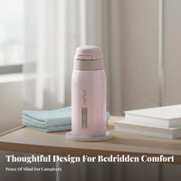 Drink While Lying down Anti-Choke Straw Cup Insulated 3-6 Hours Anti-Choke Nursing Cup Ergonomic Handle for Seniors, In Bed, Bedside, Travel