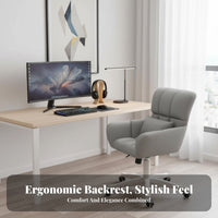 Height Adjustable Upholstered rotate Armchair Ergonomic Design Cat Ear Computer Chair Cute Aesthetic Home Seating fluid Rolling Casters for gaming enthusiasts, Students, Remote Workers, Bedroom, Dorm Room, Makeup Vanity, leisure corner
