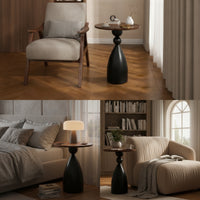 Round Side Table Small Round Decorative Table Sculptural Furniture for Living Room, Bedroom, Reading Corner