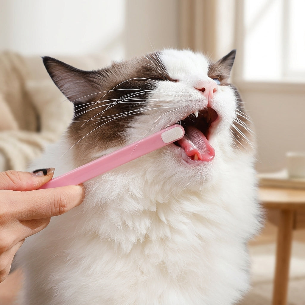 Dog Toothbrush and Cat Toothbrush for Fresh Breath, Tooth Brush Soft Bristles for Tartar Removal, Small Head for Puppy, Gentle Entry Design