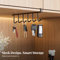 Drillcomplimentary Installation Under-Shelf Hook Rack Easy to Install Under-Shelf Hook Hanger Multi-Functional Kitchen Organizer Space-Saving Design for Apartment Dwellers, Home Cooks, Cabinet, Pantry, Bathroom, Entryway