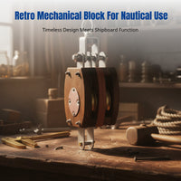 IMPA231601 Wooden Pulley Block, Nautical, Single Wheel, Sturdy Lifting, Vintage Mechanical