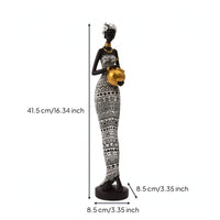Figurine with Vessel Detailed Female Figurine Artistic for Living Room