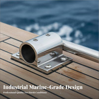 Square Base Stanchion Mount Long-Lasting in Saltwater Stainless Steel Tube Base Stainless Steel Handrail Stanchion Anti