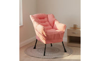 Soft Cushioning Single Lazy Sofa Skin-Friendly Material Lazy Sofa Chair Ergonomic Design Upholstered Armchair Side Storage Pocket for College Students, Dorm Room, Bedroom, Home Office, Balcony