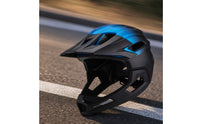 Vented Full-Face Cycle Helmet Aerodynamic Helmet with Chin Guard Breathable Comfortable for Mountain Biking