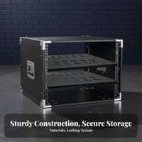 SturdyDuty Rackmount Cabinet impact-resistantproof Portable Audio Equipment Rack Stackable on tour Case Reinforced Corners for Sound Technicians, Home Studio Owners, Musicians, KTV Room, on-stage Performance, Touring, Music performance space