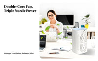 Desktop Water Cooling Fan Adjustable Speeds Mini USB Air Conditioner Three Settings USB Powered Chiller for Students, Office Workers