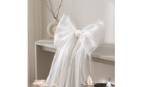 Flowing Diaphanous Bow with Drapes Oversized Christmas Tree Bow Large Decoration Elegant for Wedding, Party Backdrop