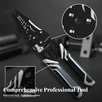 Insulated Handles Wire Stripping Plier Size Markings Wire Stripping Pliers Spring-Loaded Multi-Function Cable Cutter Allall-in-One for Electricians