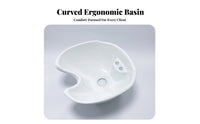 Front Neck Opening Hairdresser Sink Molded Shampoo Basin Salon Shampoo Bowl Raised Mounting Base